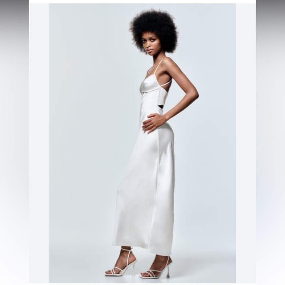 Zara viral satin maxi dress